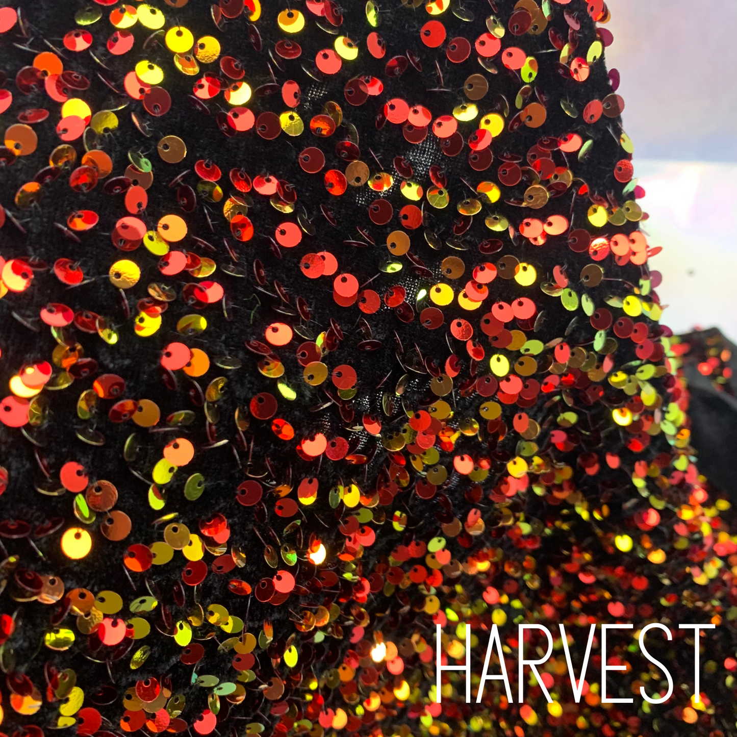 Harvest Sequin Velvet Four Way Stretch Fabric