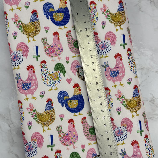 Farm Chickens HydroReminisce™ Bonded Polyester Waterproof Fabric