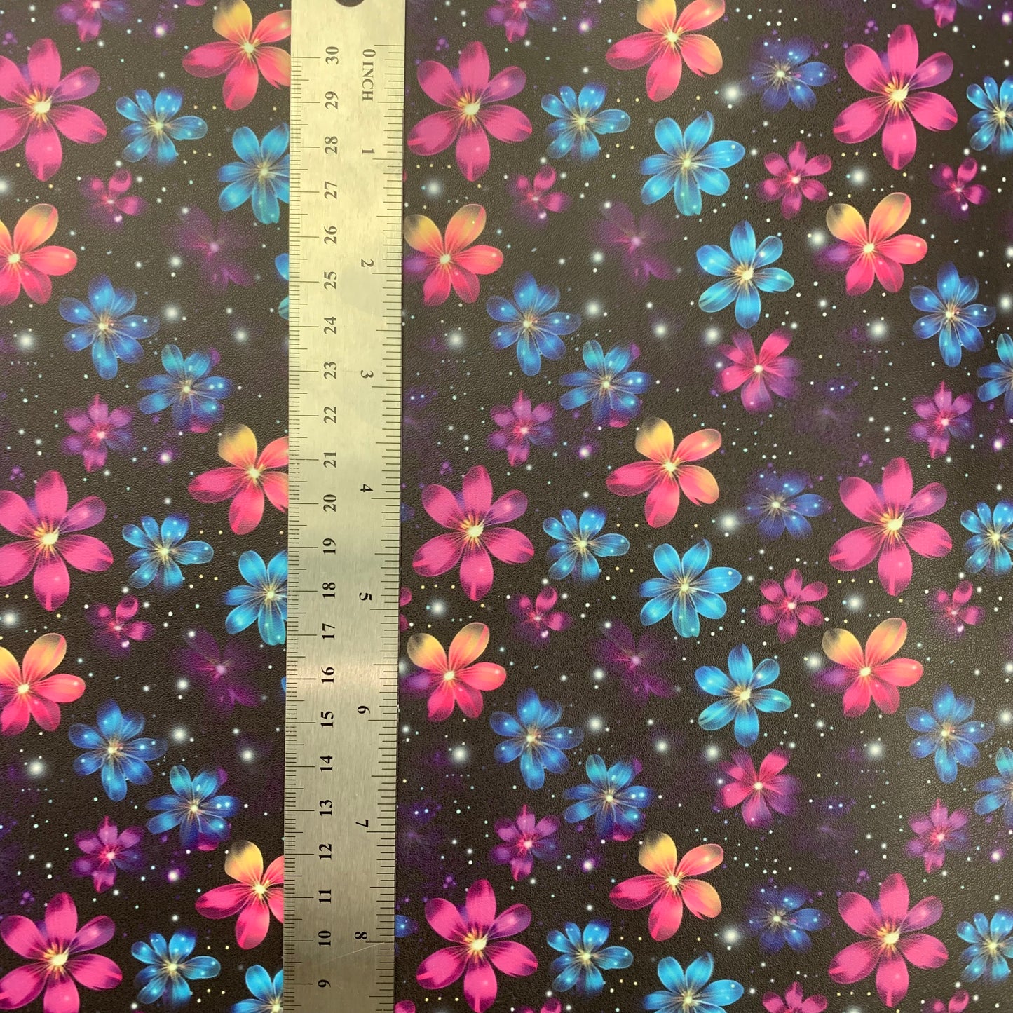 Neon Dainty Floral Small Scale Smooth Vinyl Custom Print