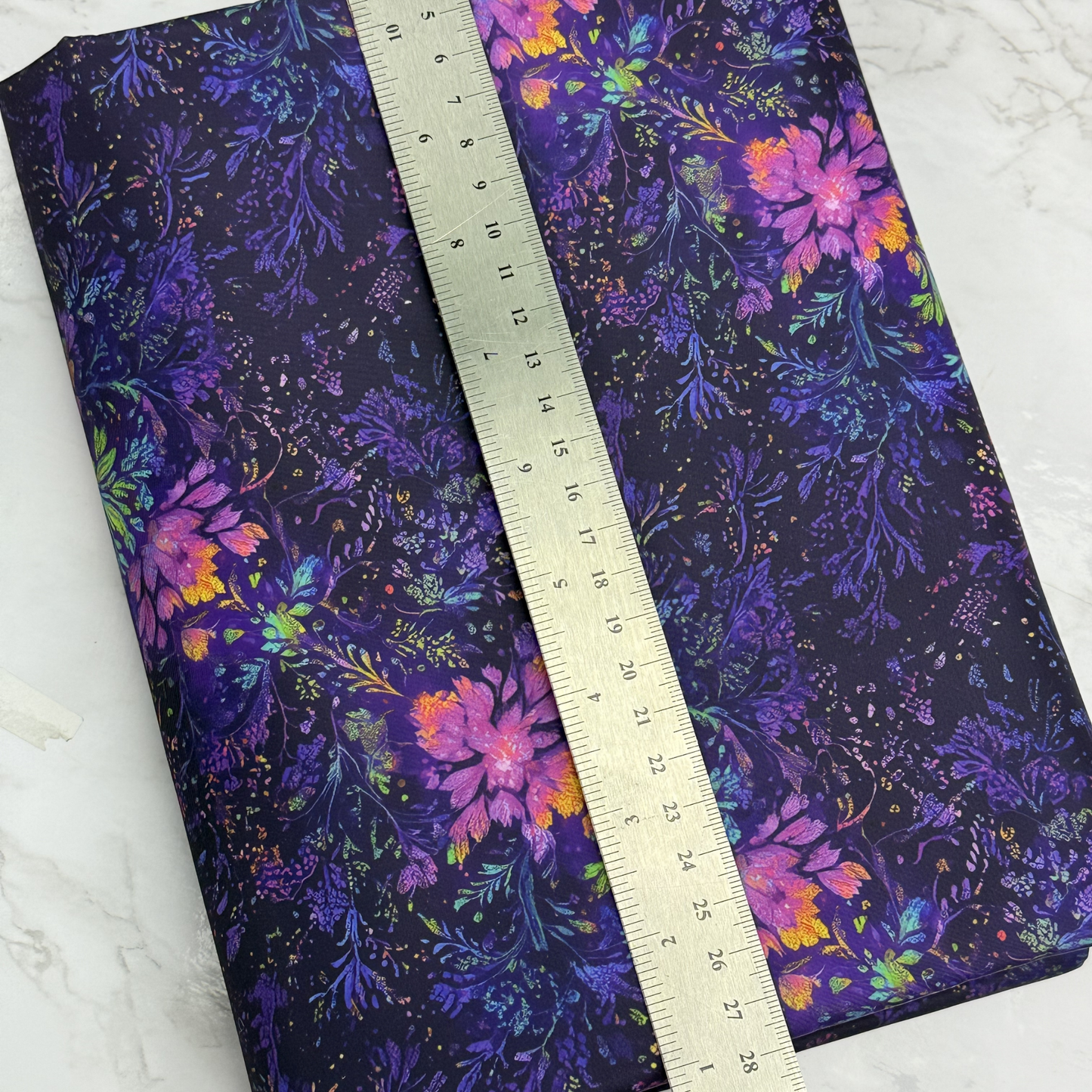 Purple Floral HydroReminisce™ Bonded Polyester Waterproof Fabric