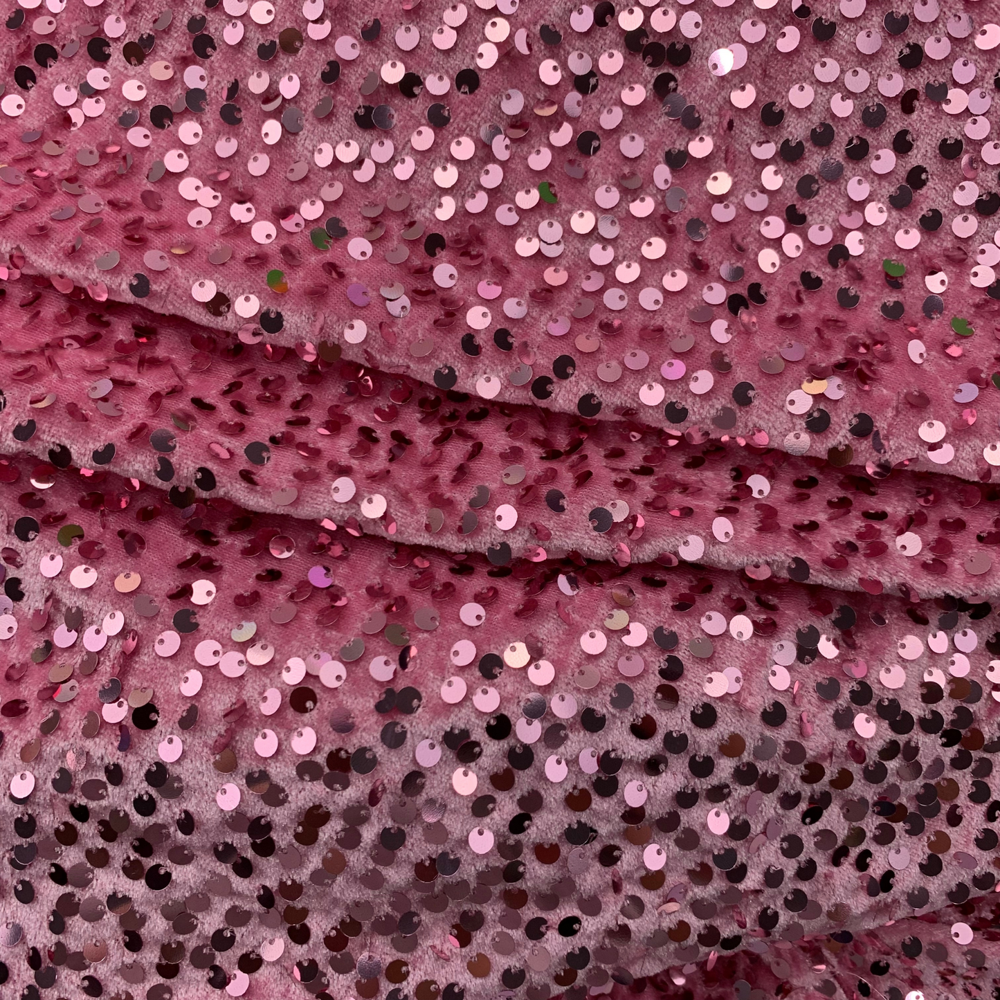 Rose Sequin Velvet Four Way Stretch Fabric