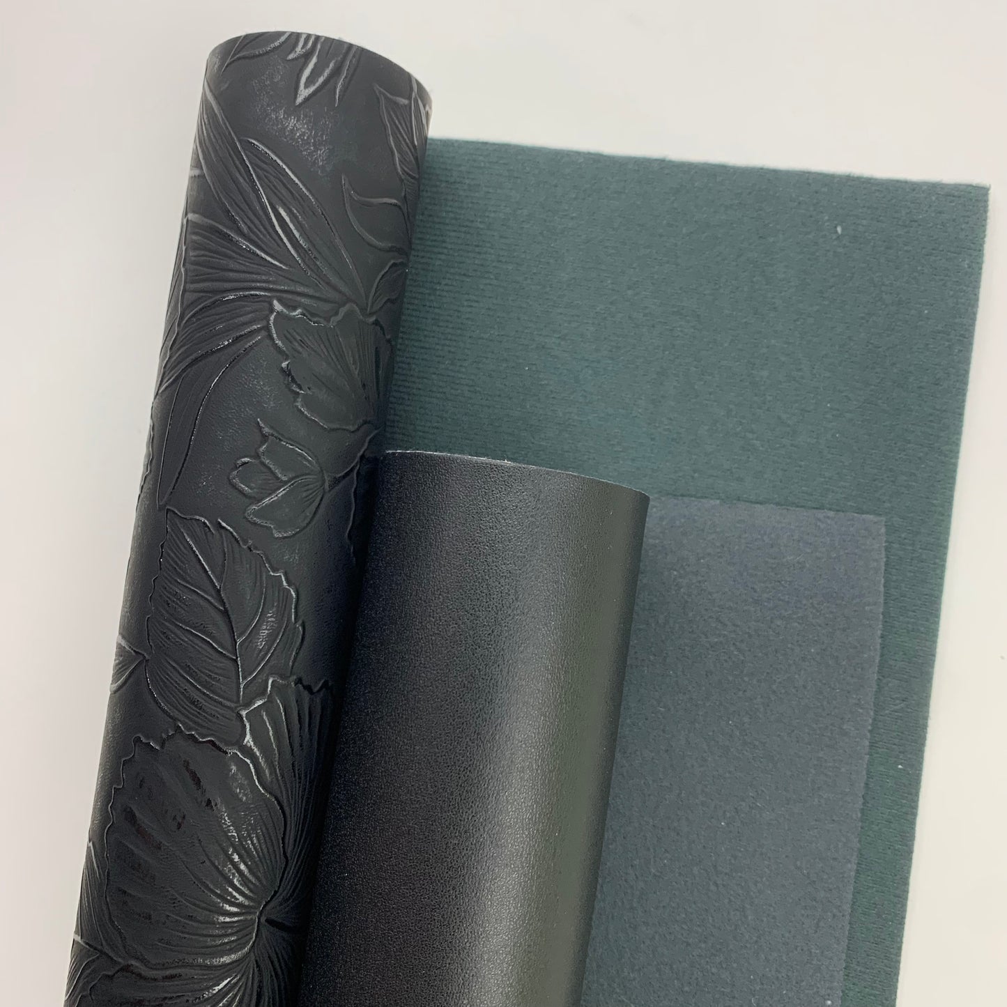 RESTOCK APRIL 2026 BLACK “Embossed Tropics” Faux Leather Half Yard Rolls