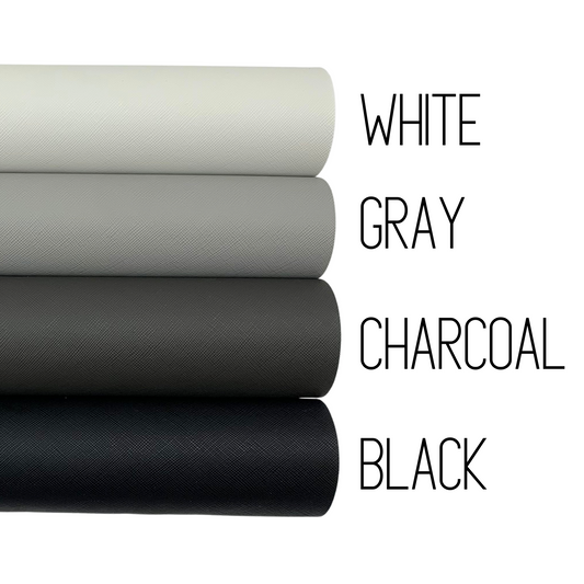 Saffiano Crosshatch Faux Leather Solid Colors - 1/3 and 1/2 yard Rolls