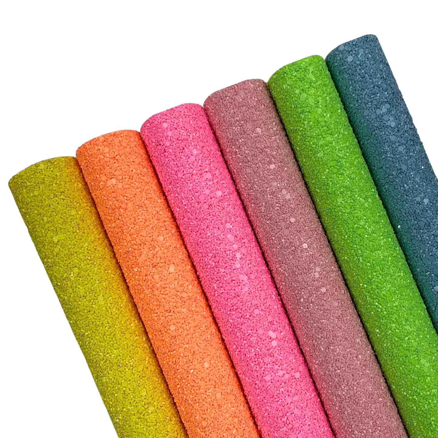 Neon Chunky Glitter Faux Leather Sheet with Soft Polyester Backing