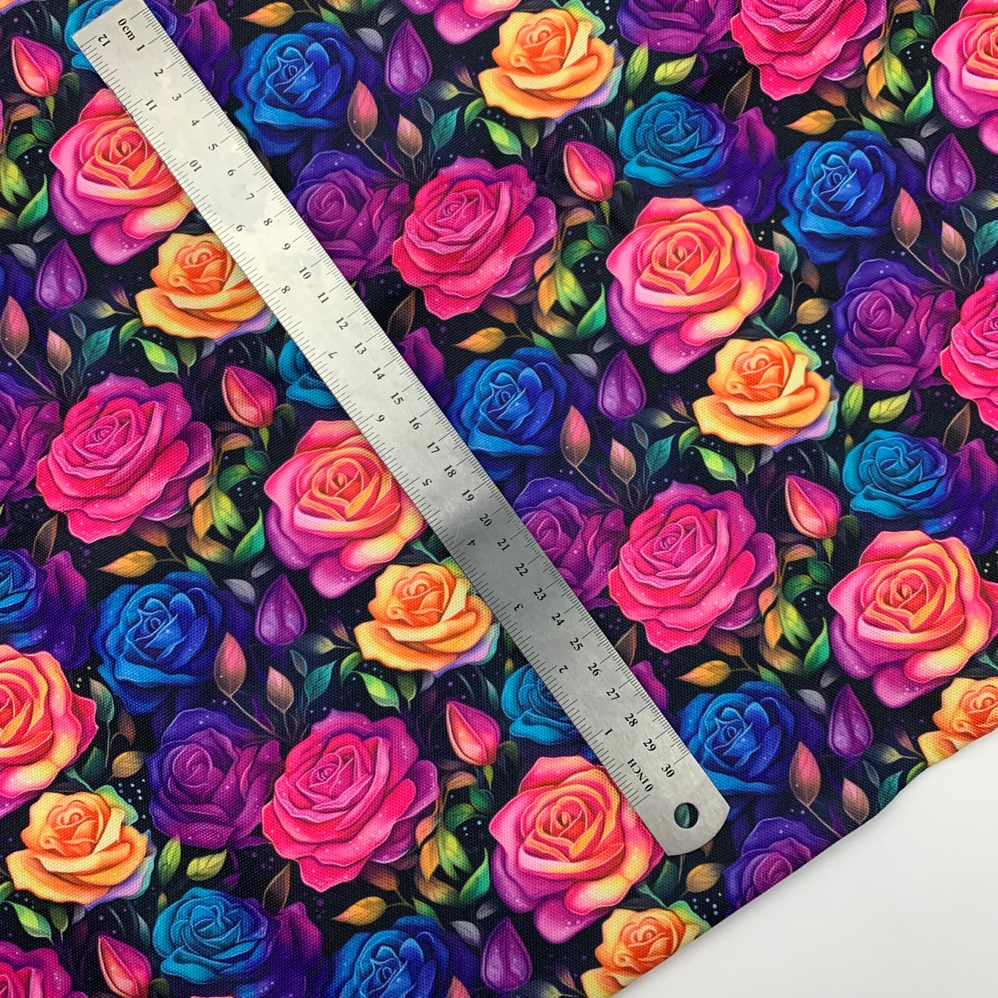 Neon Roses Print H2ONoMo™ Water Resistant Canvas - R1 Retail