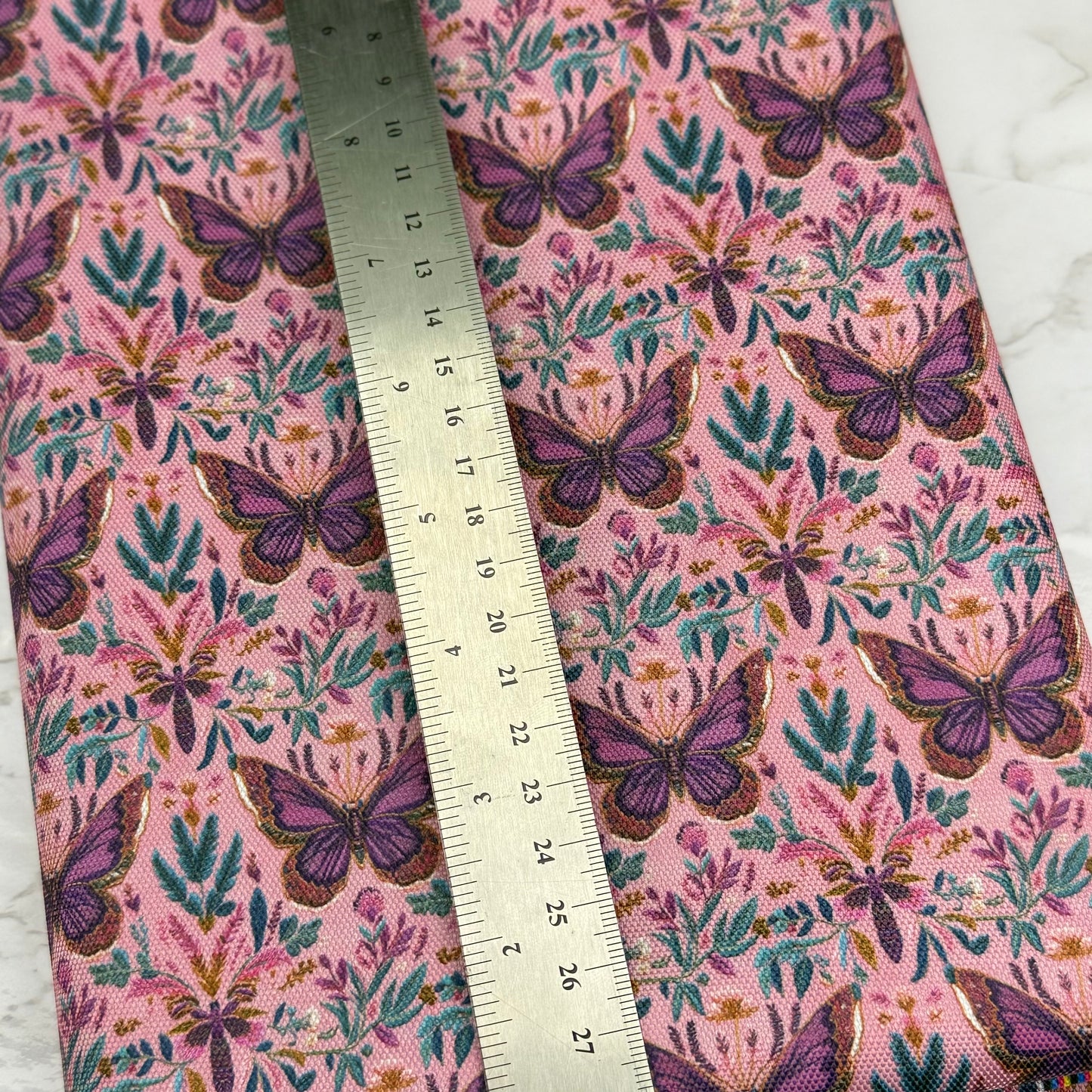 Butterfly Floral 600d Oxford Waterproof Polyester Canvas with PVC Backing H2ONoMo