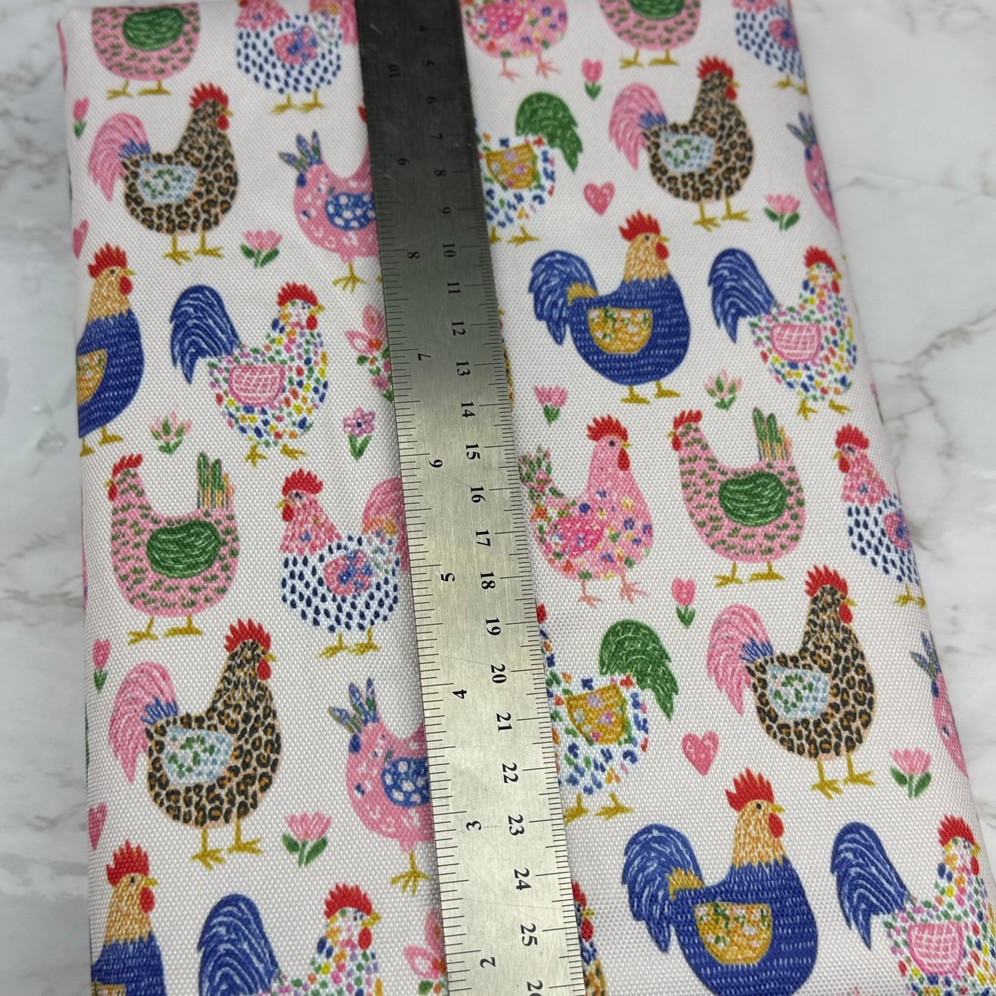 Farm Chickens 600d Oxford Waterproof Polyester Canvas with PVC Backing H2ONoMo