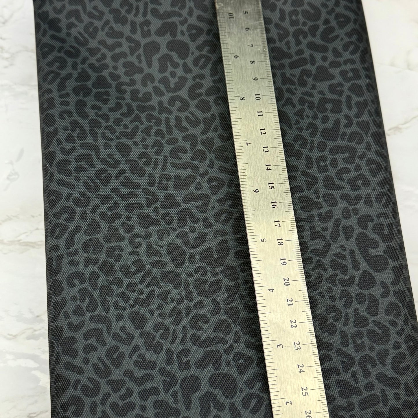 Black Leopard 600d Oxford Waterproof Polyester Canvas with PVC Backing H2ONoMo
