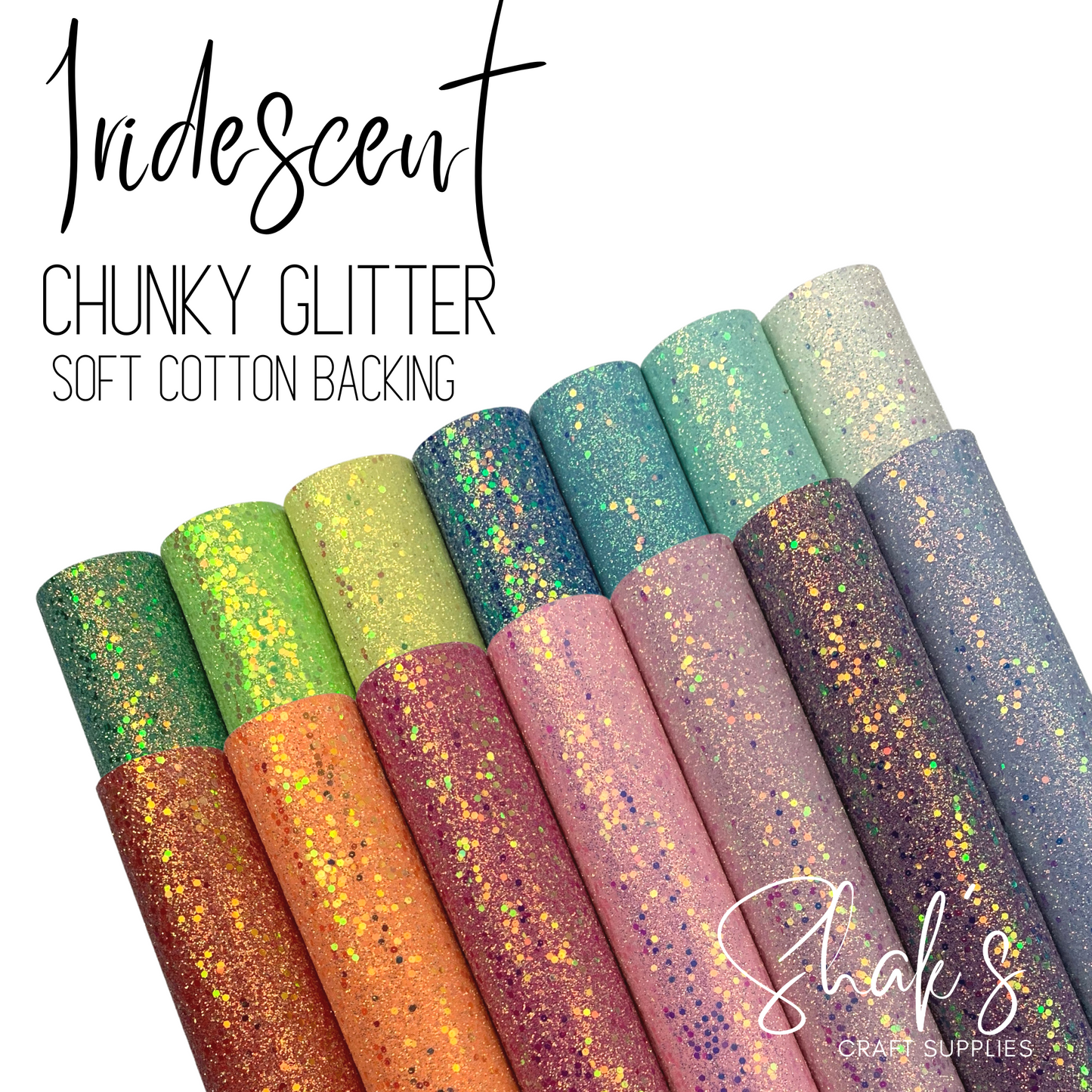 Iridescent Sequin Chunky Glitter Faux Leather
