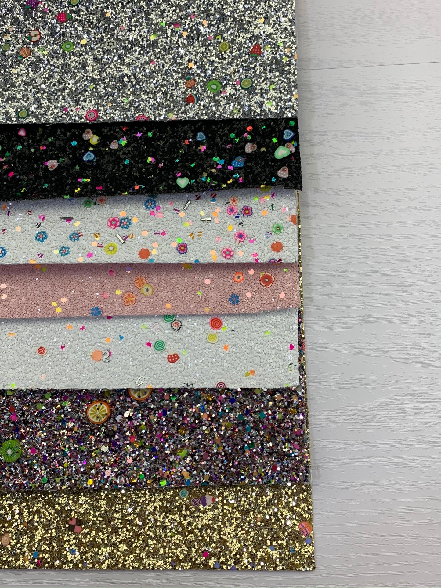 Pink Mixed Flower Clays Chunky Glitter Canvas Sheet