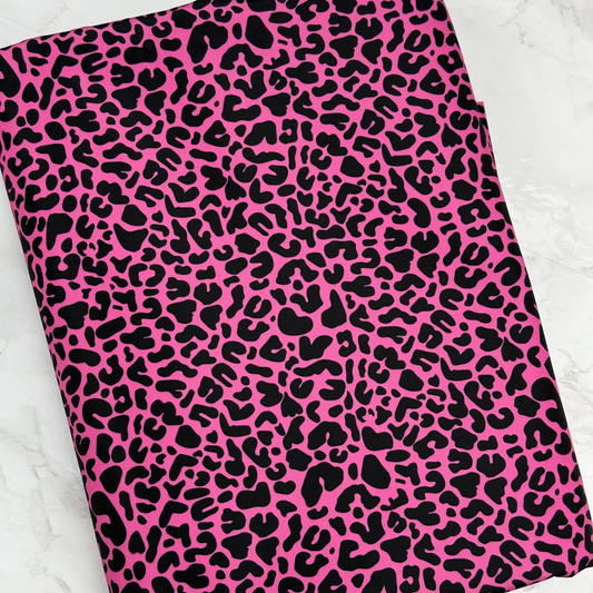 Pink Leopard HydroReminisce™ Bonded Polyester Waterproof Fabric