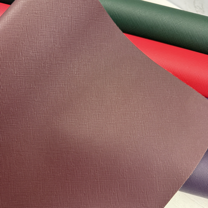 NEW COLORS APRIL 2026 Luxe Saffiano Crosshatch PU/PVC Faux Leather Solid Colors