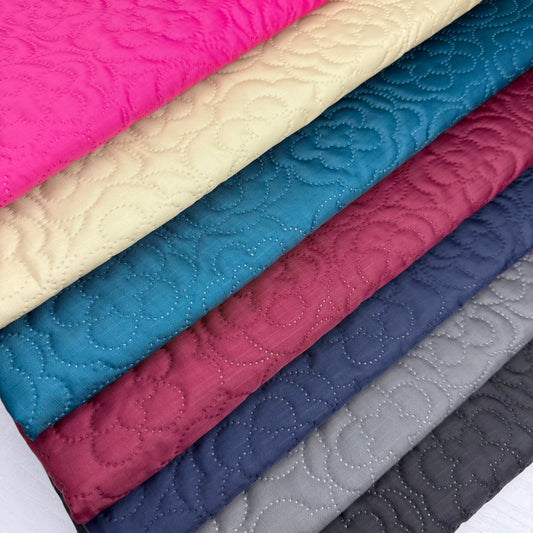 Rose Stamp Quilted Nylon Water and Scratch Resistant Fabric