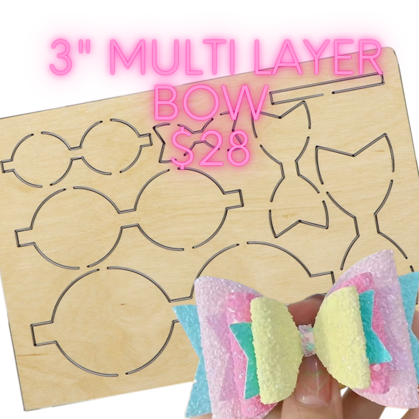 3" Multi Layer Combo wooden die cut SIZZIX BIG SHOT