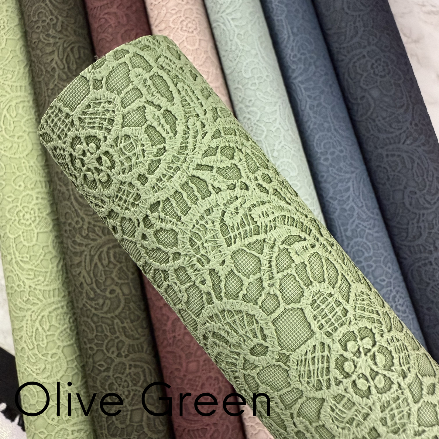 Paisley Floral Embossed Faux Leather Half Yard Rolls NEW STOCK MAY 2026