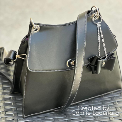 “Connie’s Favorite” Black Smooth .9mm Faux Leather Half Yard Roll