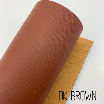 Saffiano Crosshatch Faux Leather Solid Colors - 1/3 yard Rolls