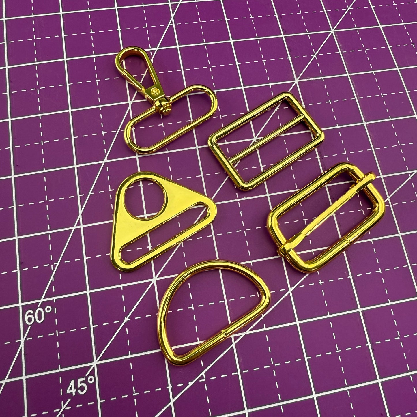 Yellow Gold 1.5” - 38mm Bag Strap Hardware