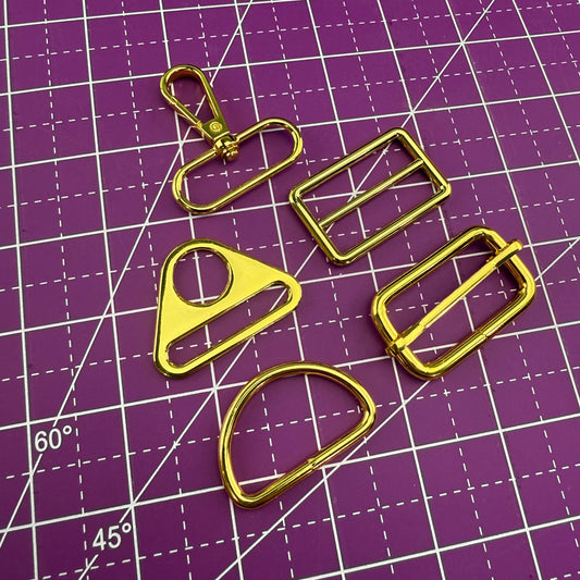 Yellow Gold 1.5” - 38mm Bag Strap Hardware
