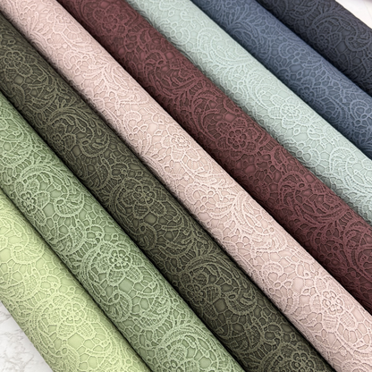 Paisley Floral Embossed Faux Leather Half Yard Rolls NEW STOCK MAY 2026