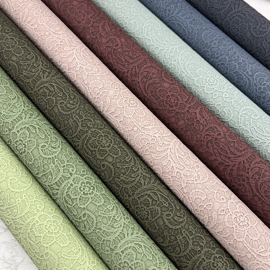 Paisley Floral Embossed Faux Leather Half Yard Rolls NEW STOCK MAY 2026