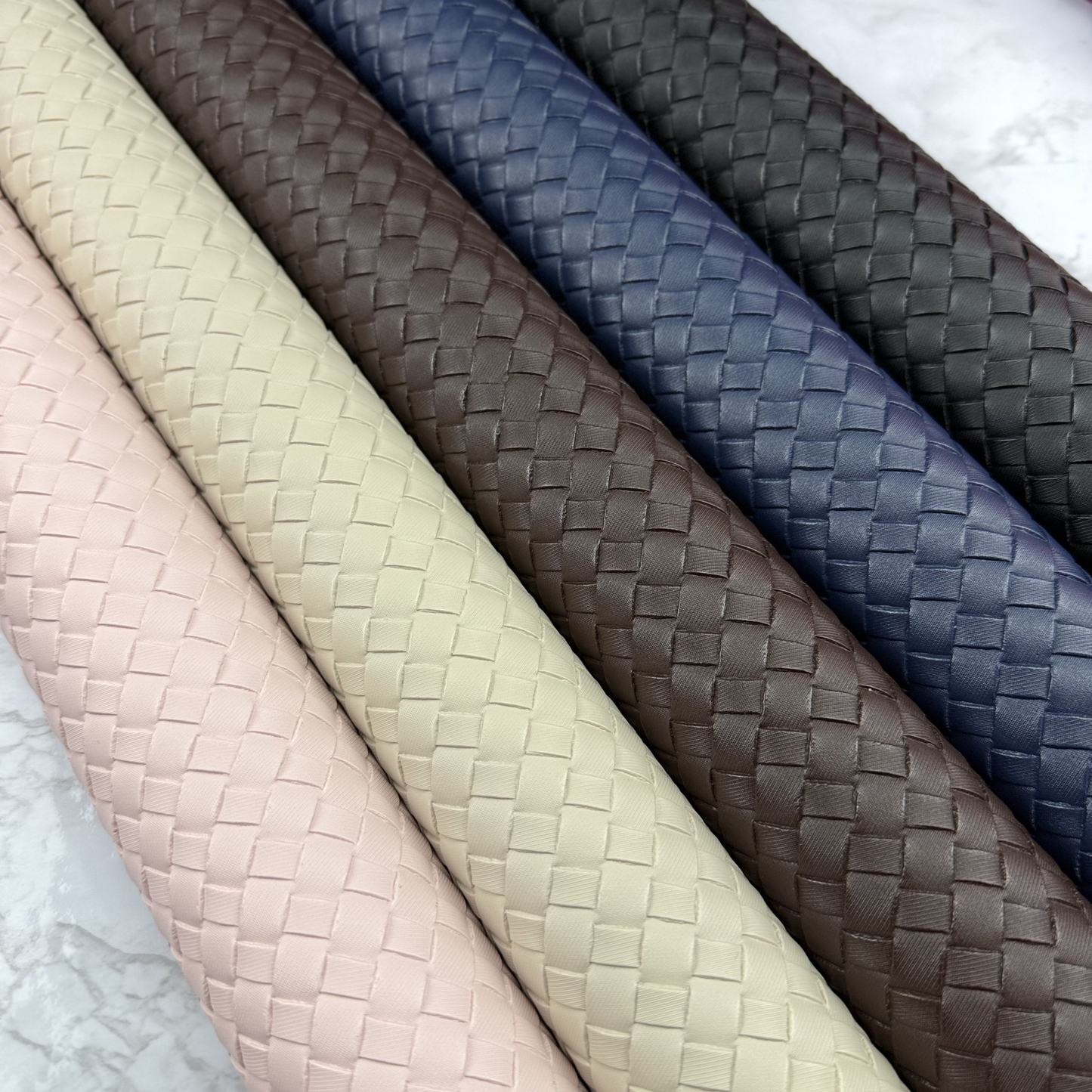 Basket Weave LUXE PU/PVC Faux Leather Half yard Rolls