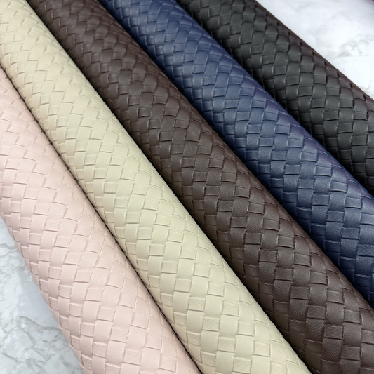 Basket Weave LUXE PU/PVC Faux Leather Half yard Rolls