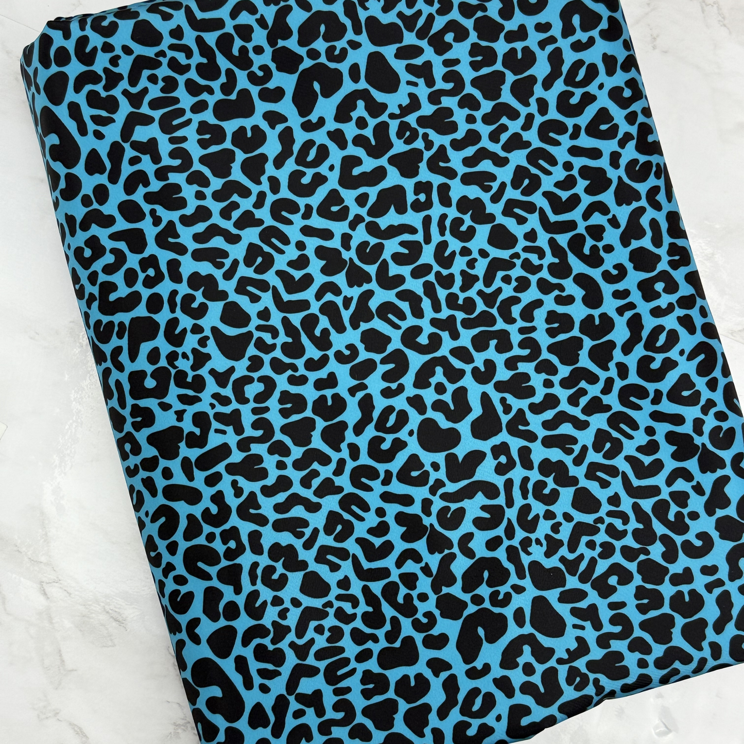 Teal Leopard HydroReminisce™ Bonded Polyester Waterproof Fabric