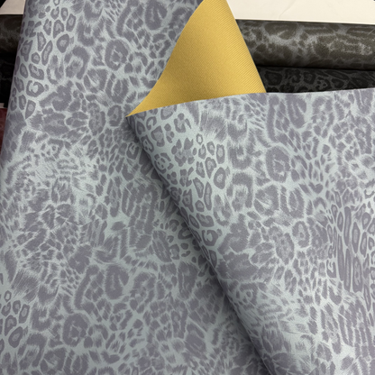 Midnight Leopard Suede Faux Leather Tonal and Solid Colors Half Yard Rolls