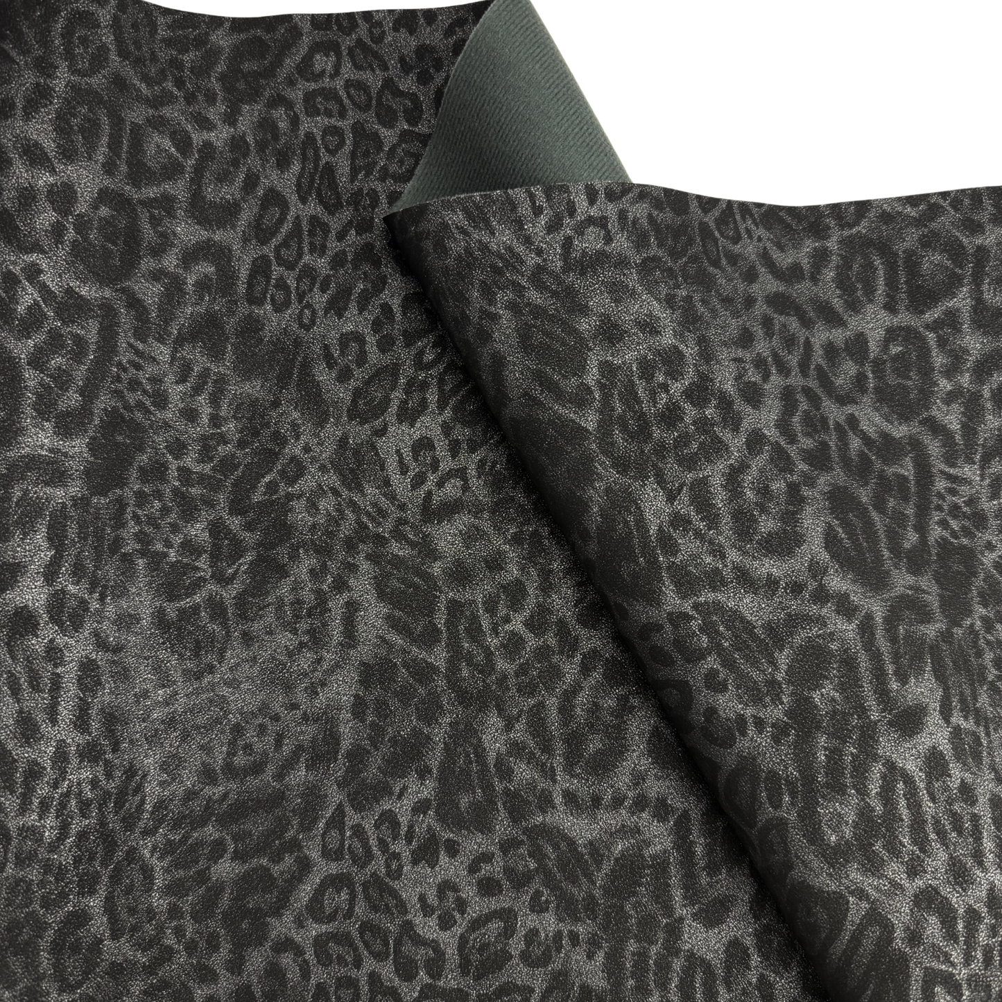 Midnight Leopard Suede Faux Leather Tonal and Solid Colors Half Yard Rolls