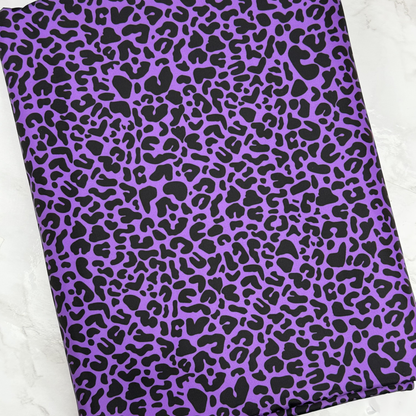 Purple Leopard HydroReminisce™ Bonded Polyester Waterproof Fabric
