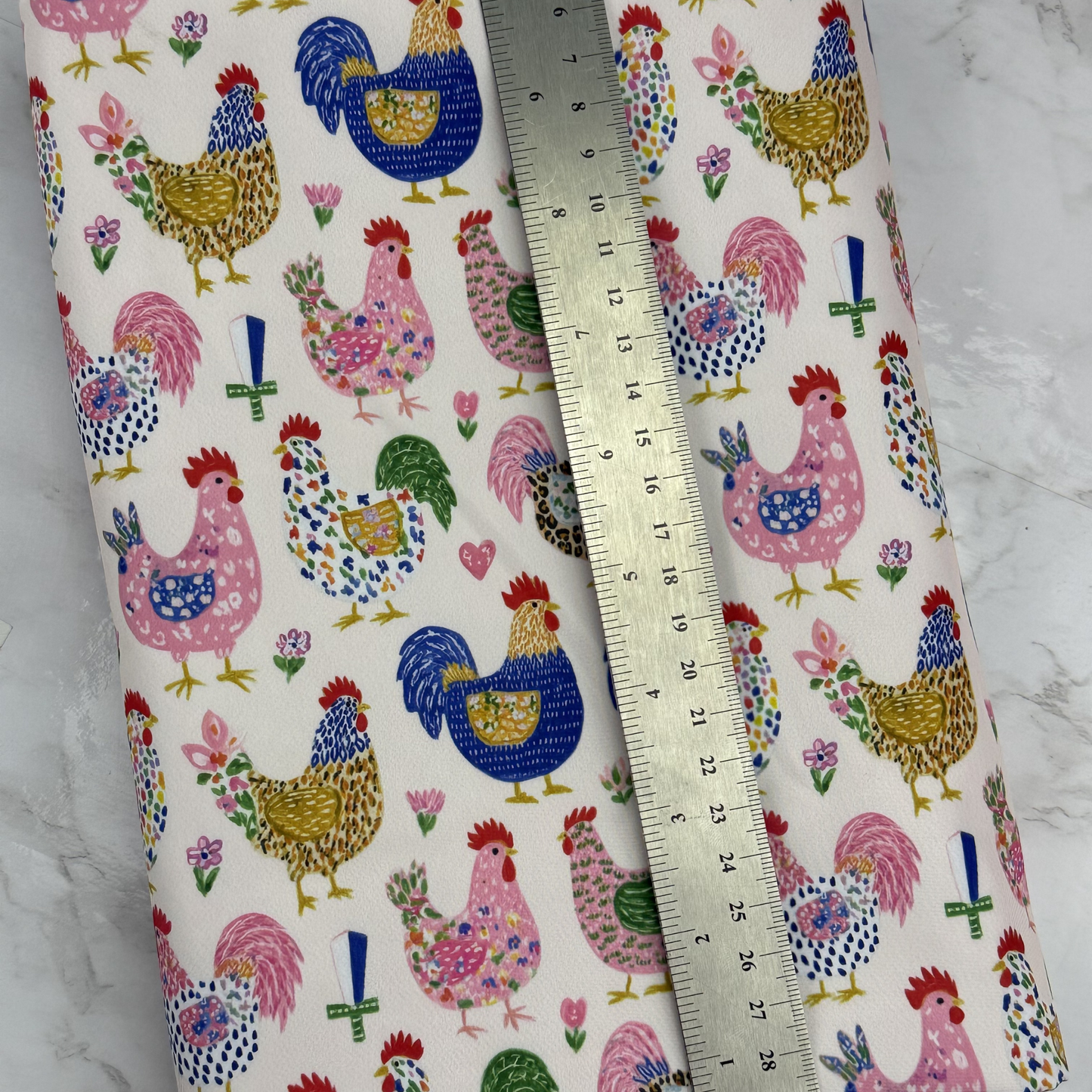 Farm Chickens HydroReminisce™ Bonded Polyester Waterproof Fabric