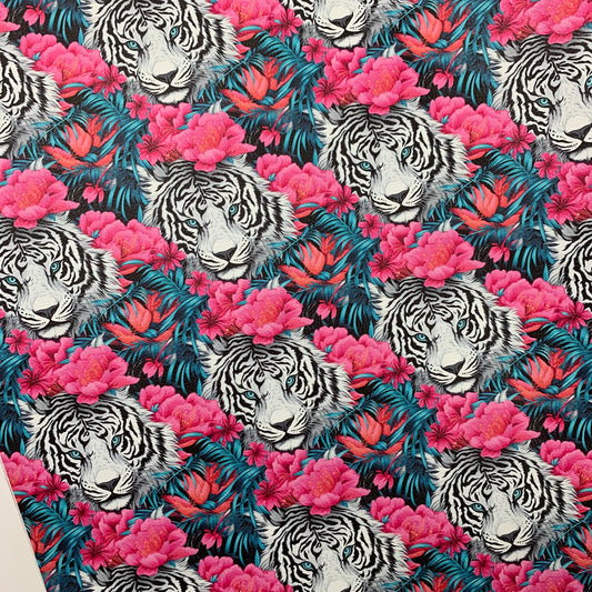 White Tiger Large scale Pebble Vinyl Custom Print