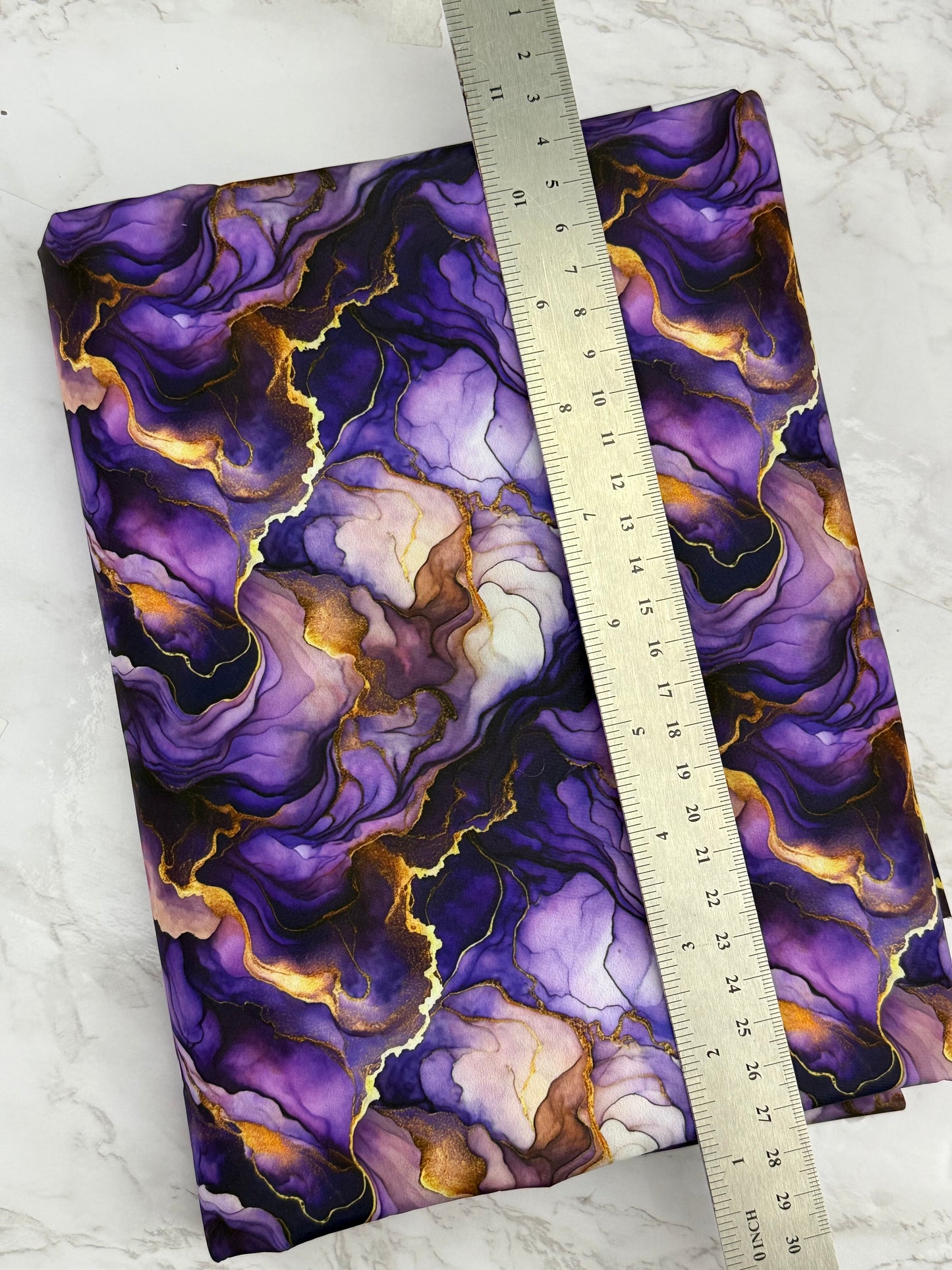 Purple Marble HydroReminisce™ Bonded Polyester Waterproof Fabric