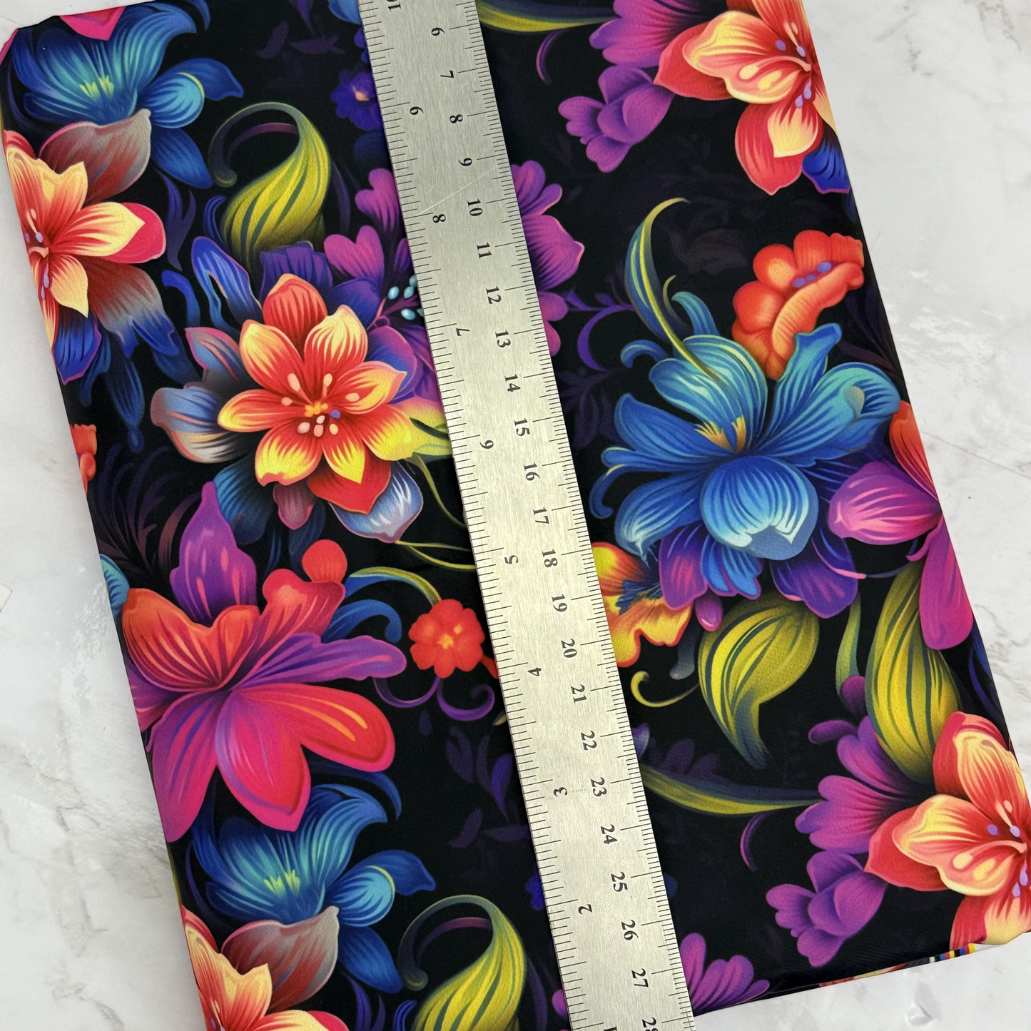 Neon Floral HydroReminisce™ Bonded Polyester Waterproof Fabric