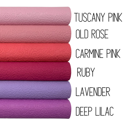 Paisley Lace Floral Embossed Faux Leather - Sheets and 1/3 Yard Rolls