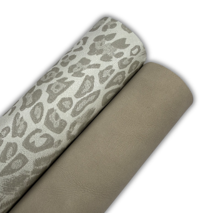 Midnight Leopard Suede Faux Leather Tonal and Solid Colors Half Yard Rolls