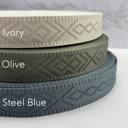 Diamond Debossed 1.5" Polyester Webbing By the Yard
