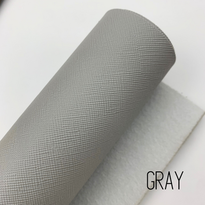 Saffiano Crosshatch Faux Leather Solid Colors - 1/3 and 1/2 yard Rolls