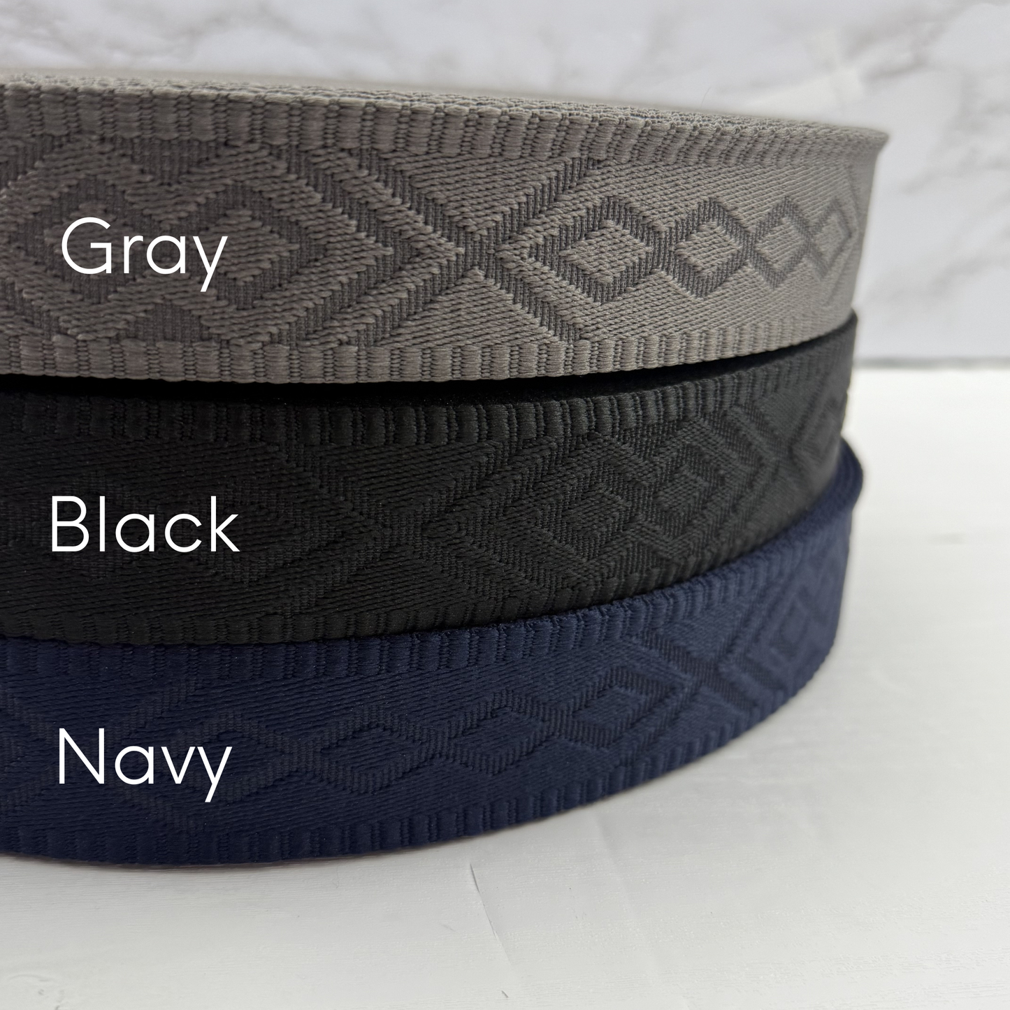 Diamond Debossed 1.5" Polyester Webbing By the Yard