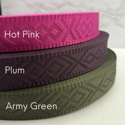 Diamond Debossed 1.5" Polyester Webbing By the Yard