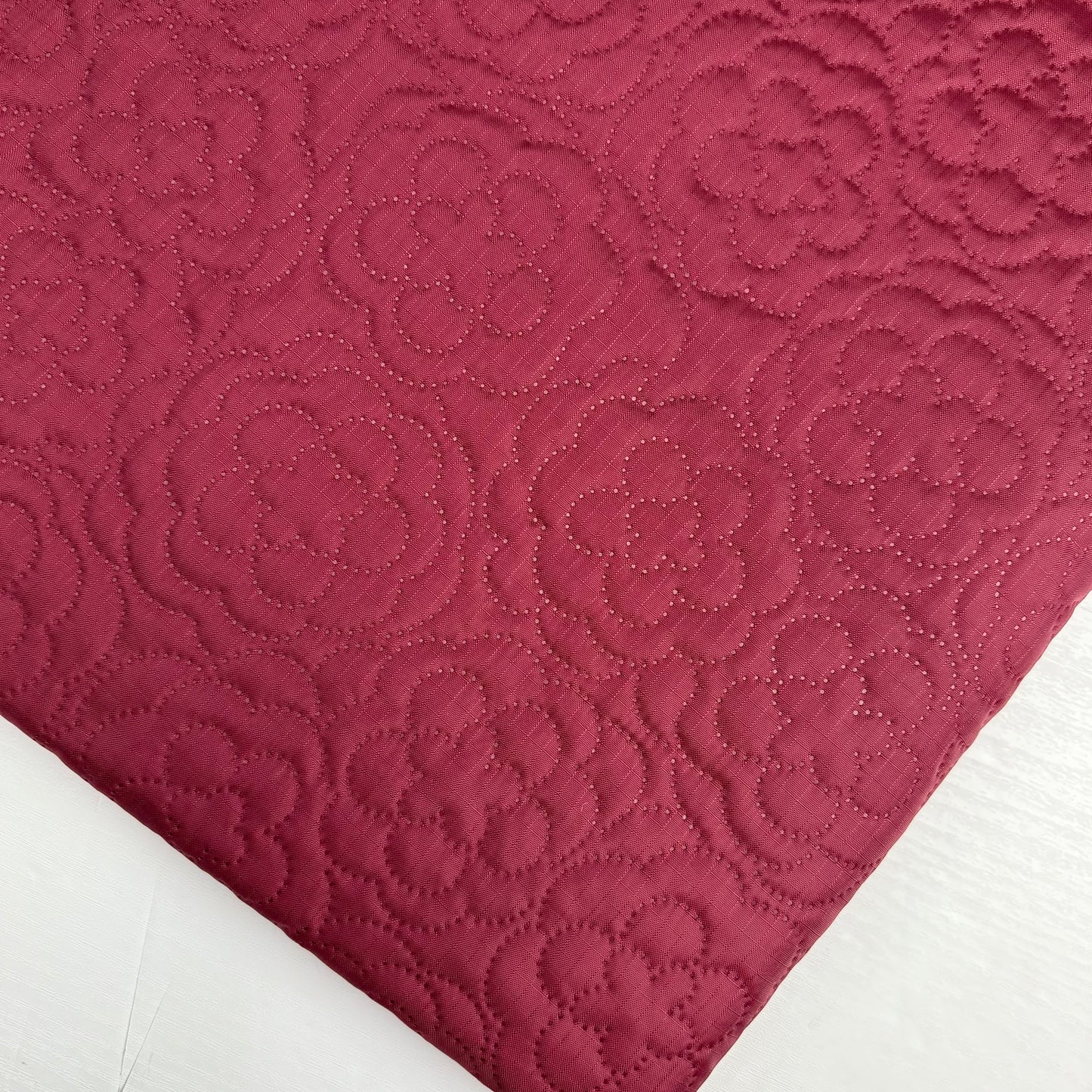 Rose Stamp Quilted Nylon Water and Scratch Resistant Fabric