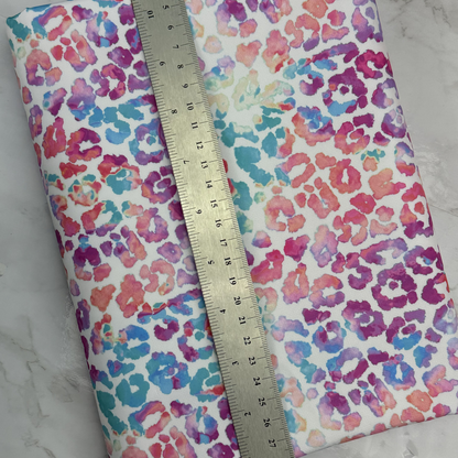 Pink Tie Dye Leopard HydroReminisce™ Bonded Polyester Waterproof Fabric