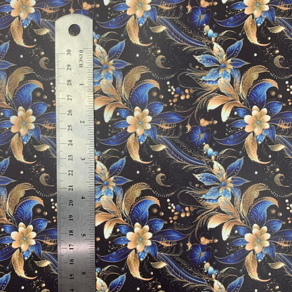 Batik Style Floral Medium scale Smooth Vinyl Custom Print