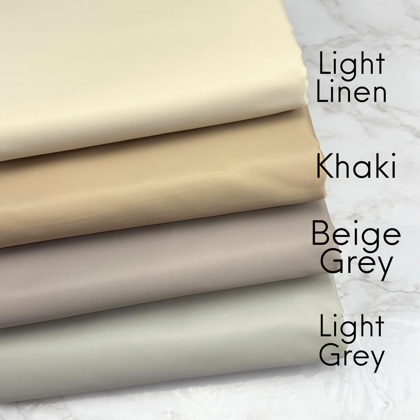 Linen Khaki Beige Light Gray Solid Color HydroReminisce™ Luxury Fabric (BONDED POLYESTER)