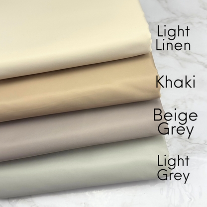 Linen Khaki Beige Light Gray Solid Color HydroReminisce™ Luxury Fabric (BONDED POLYESTER)