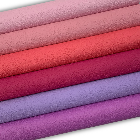 Paisley Lace Floral Embossed Faux Leather - Sheets and Rolls