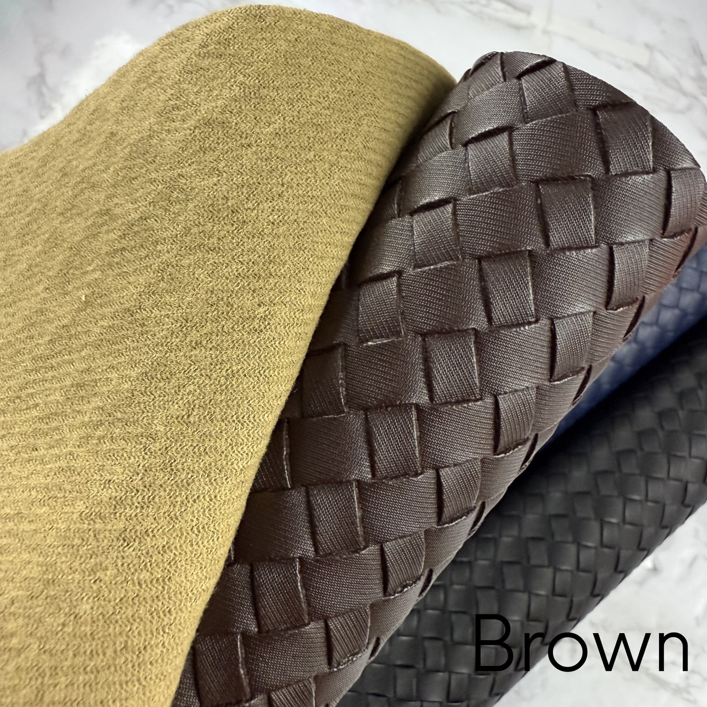Basket Weave LUXE PU/PVC Faux Leather Half yard Rolls