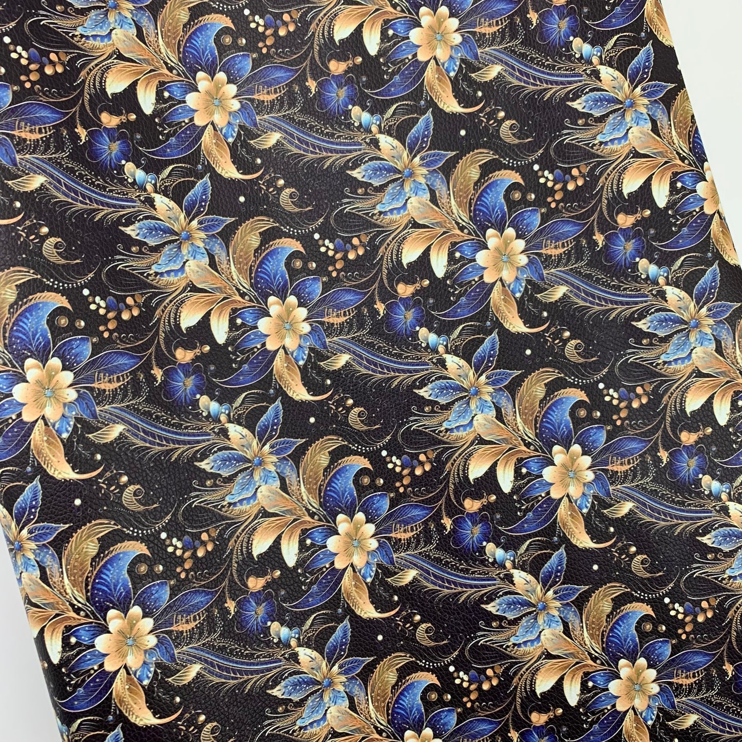 Batik style floral medium scale Pebble Vinyl Custom Print