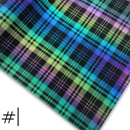 Plaid Iridescent Faux Leather - Half Yard Roll